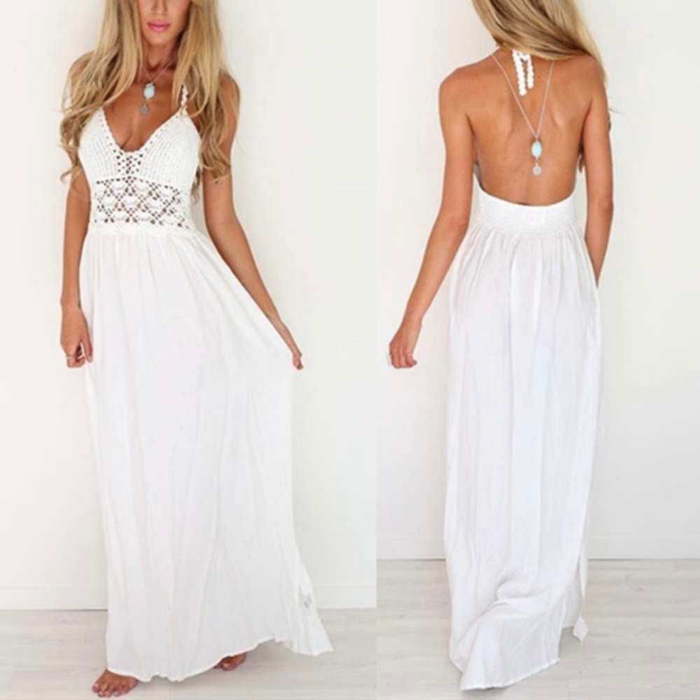 Crochet backless Maxi Dress!
